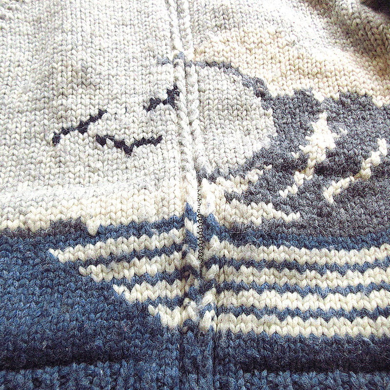 ビンテージ○LONG HOUSE波カウチンセーターsize M○231107k-m-cow セ
