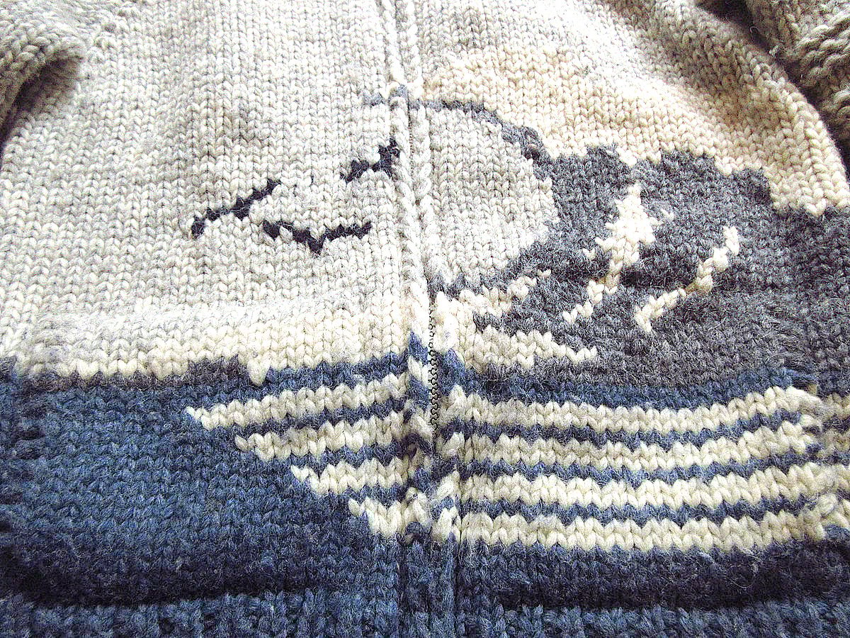 ビンテージ○LONG HOUSE波カウチンセーターsize M○231107k-m ビンテージ○LONG HOUSE波カウチンセーターsize M○231107k-m
