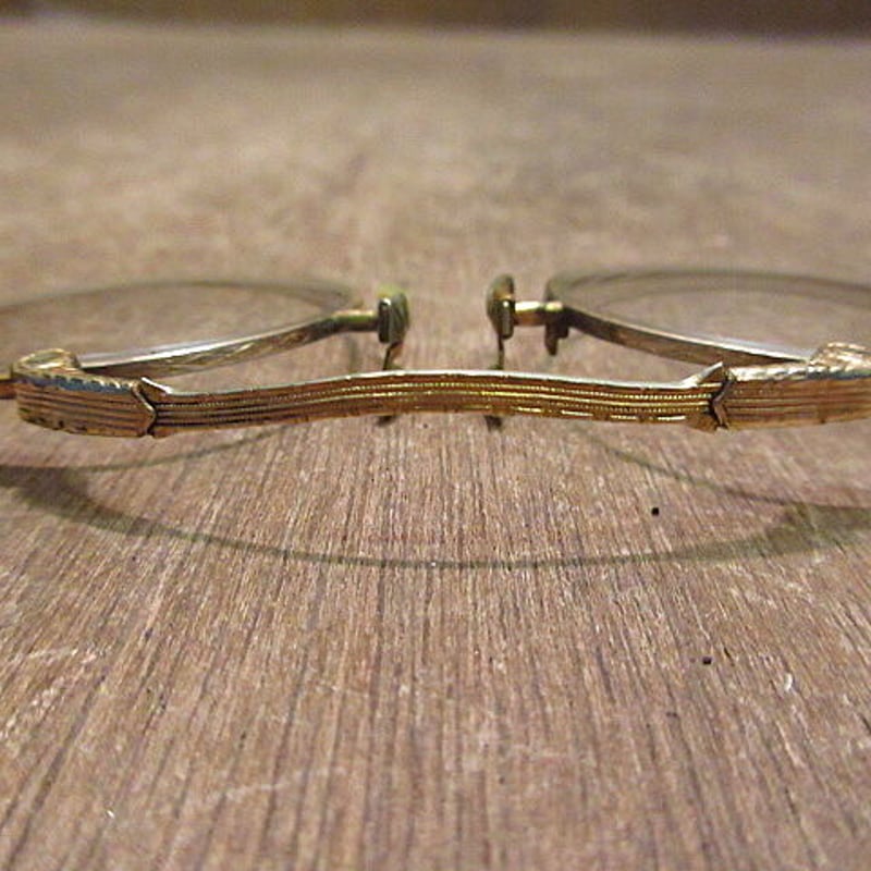 ビンテージ~30's○ケース付き1/10 12KSPR彫金フィンチ眼鏡○201115n8-ey