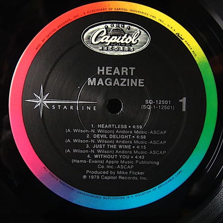 Heart●MAGAZINE  STARLINE SQ-12501●211031t1-rcd-12-rkレコード米盤US盤米LPハートロックCapitolキャピトル