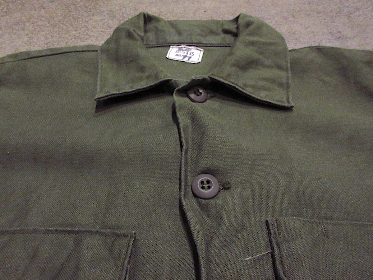 ビンテージ70's○U.S.ARMY OG-107コットンサテンユーティリティ
