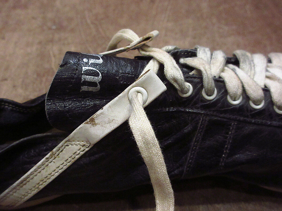 ビンテージ~60's○Wilsonレザーベースボールスパイク黒size 10