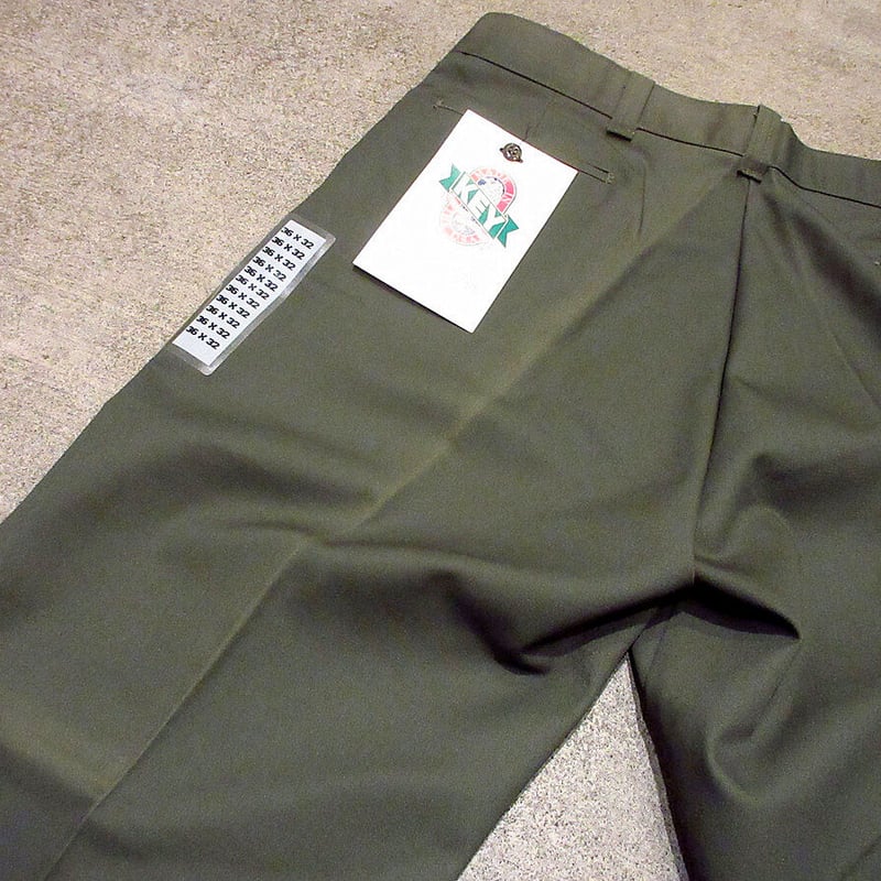 カーキ ワークパンツ ビンテージ90's○DEADSTOCK KEY ワークパンツ深緑 表記W36 L32○2107