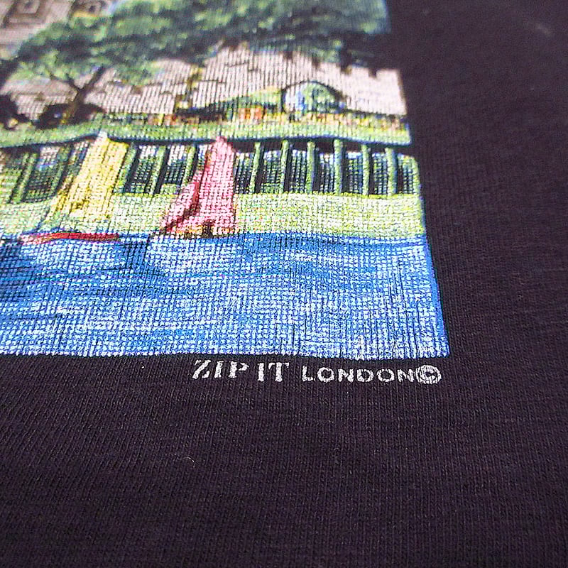 ビンテージ90's○ZIP IT LONDONフォトプリントTシャツ黒size M ビンテージ90's○ZIP IT LONDONフォトプリントTシャツ黒size M