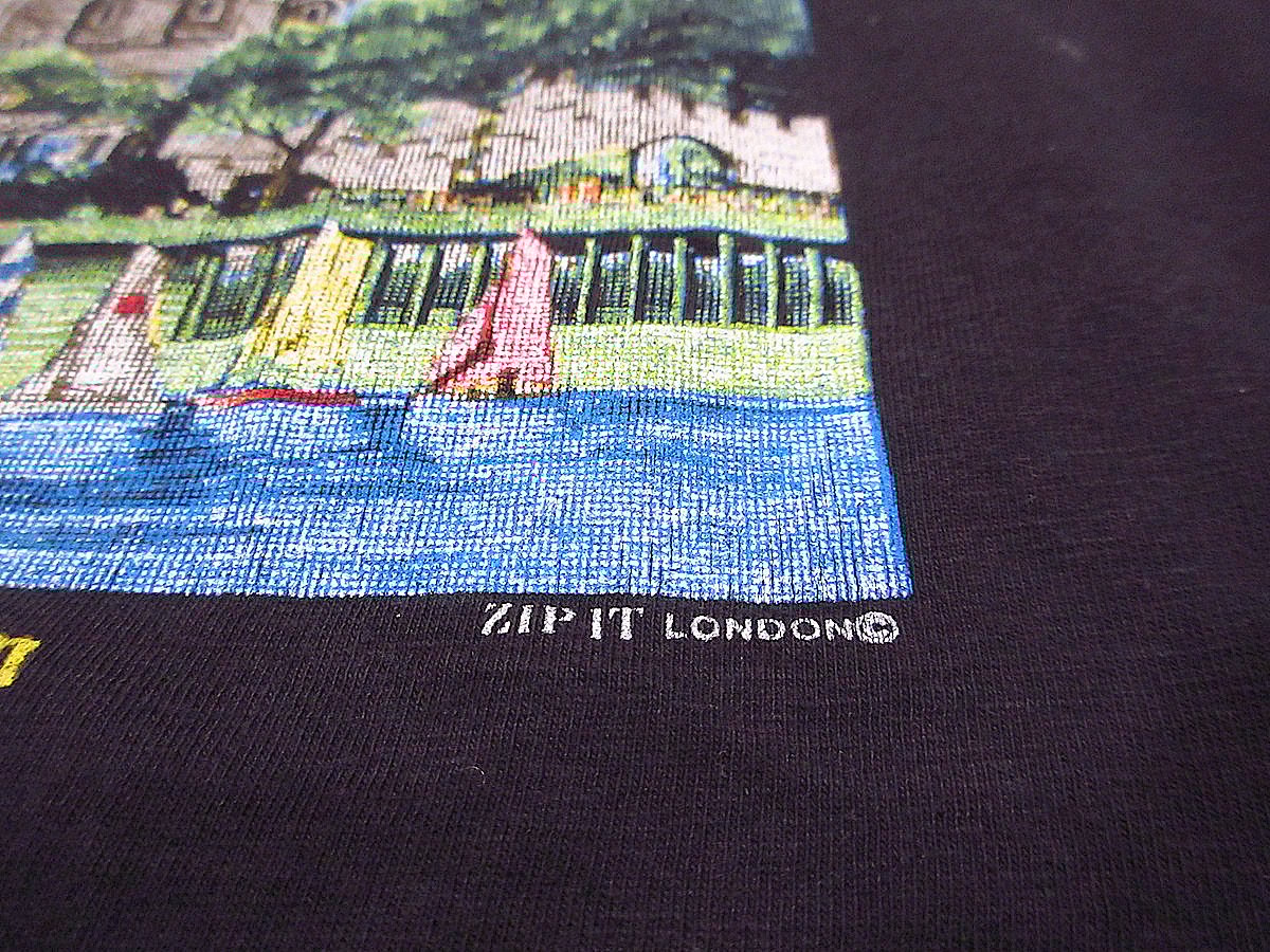 ビンテージ90's○ZIP IT LONDONフォトプリントTシャツ黒size M