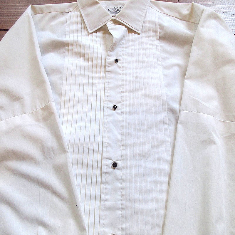 ARROW 60's 長袖シャツ ホワイト 15 1/2 ヴィンテージ 古着 Deadstock!! 60-70s USA製 ARROW Dura-Neat 100%コットン