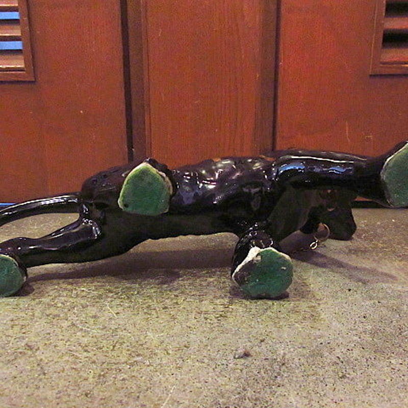 ビンテージ50's○ブラックタイガーセラミックオブジェ○200620s3-obj