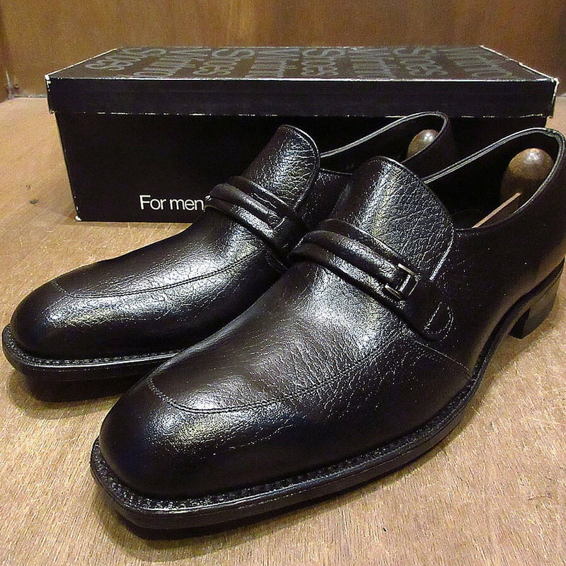ビンテージ70's80's○DEADSTOCK WINTHROPレザーローファー黒10B○21