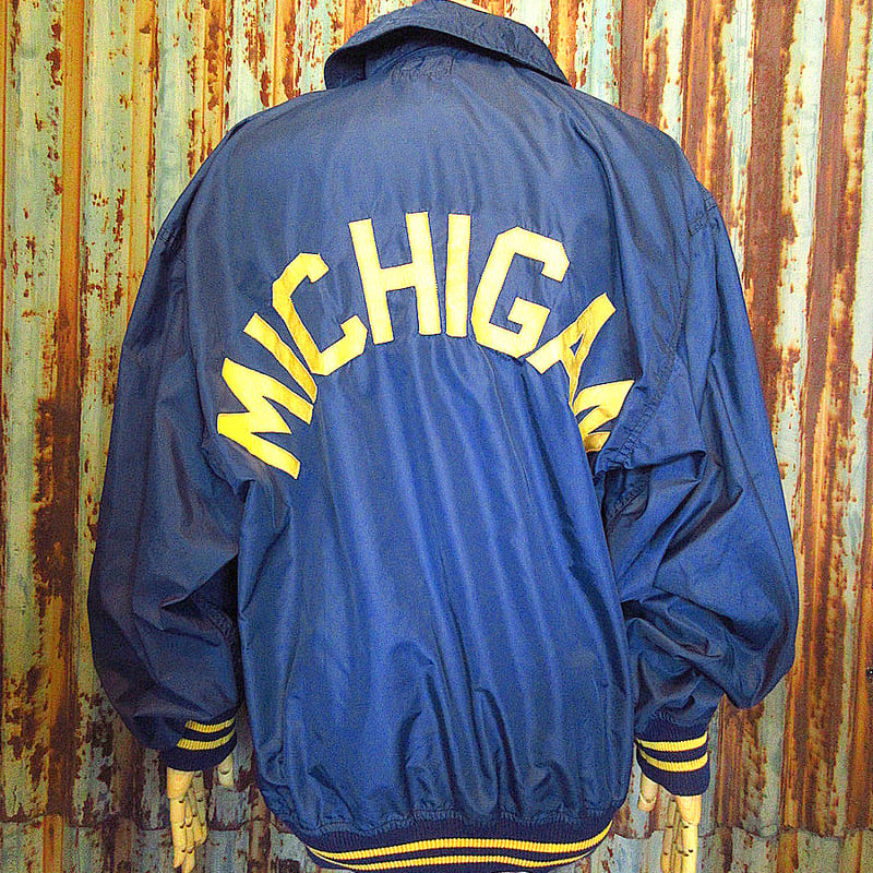 ビンテージ70's○Spanjian MICHIGANナイロンジャケット紺size 42○24