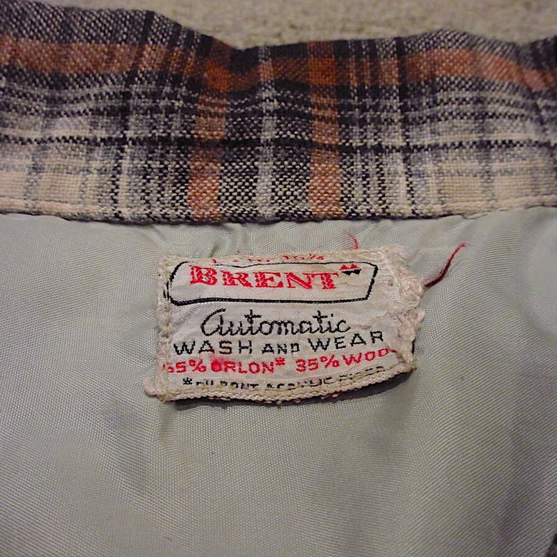 ★最高好配色‼️ビッグサイズ★70s BRENT チェックシャツ YE XL‼️ BRENT 60s チェック柄 ボックスシャツ Mサイズ ウール混シャツ