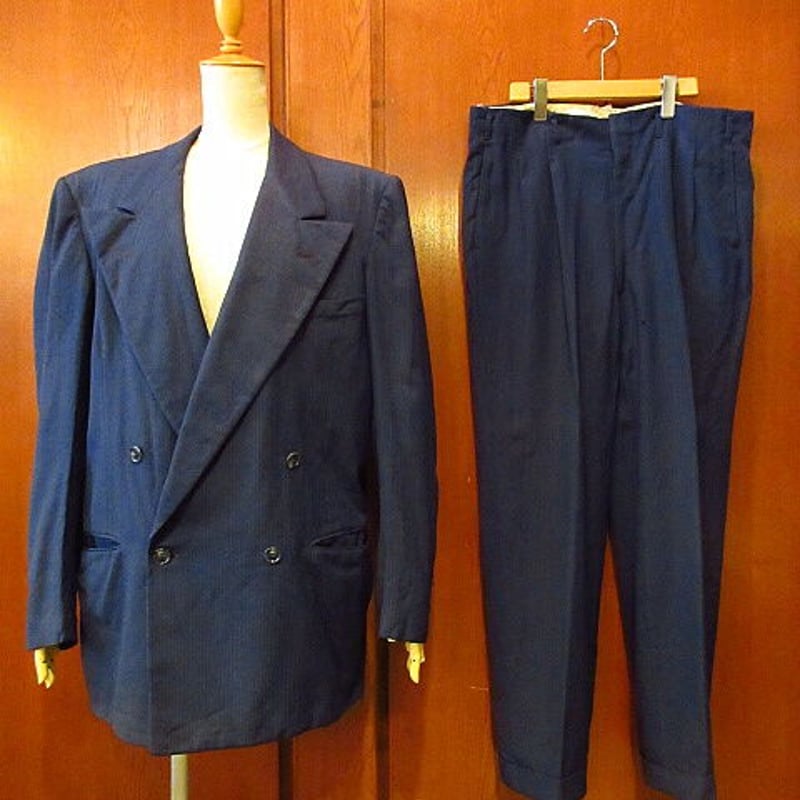 ビンテージ50's○Nudelman Brosストライプダブルスーツ