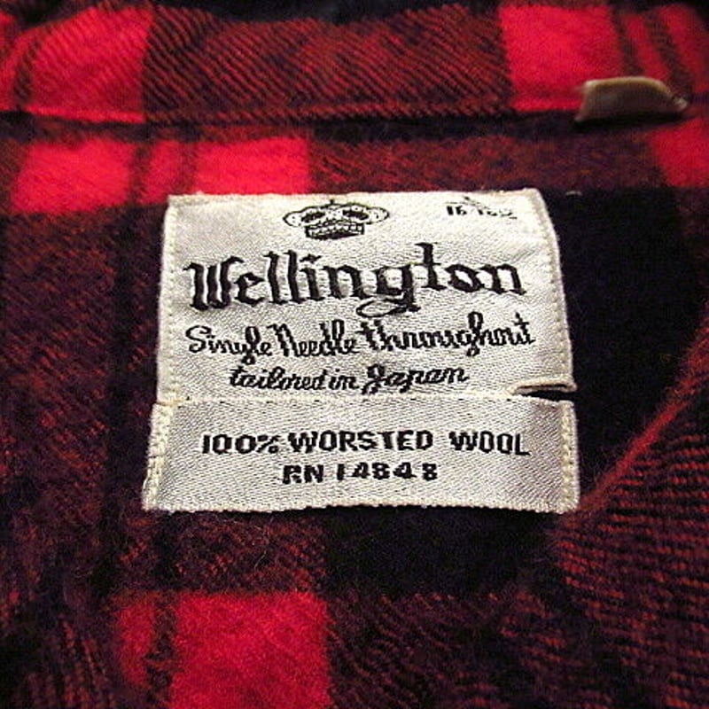 ビンテージ60's○Wellingtonチェックウールループカラーシャツ