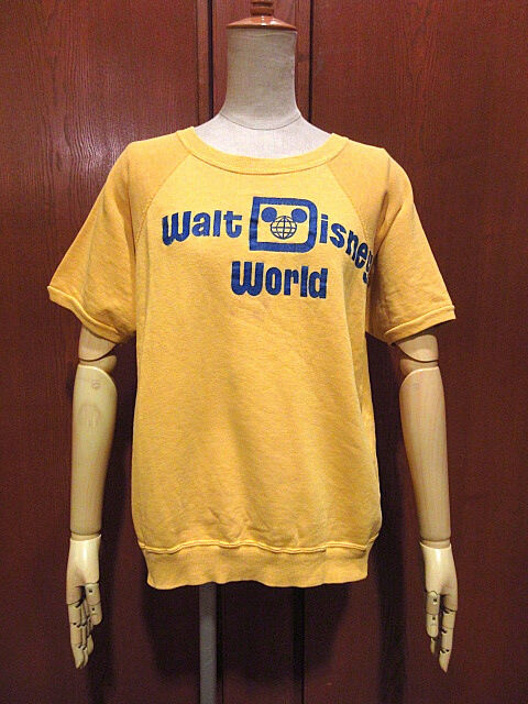 ビンテージ70's○Walt Disney Worldラグラン半袖スウェット黄