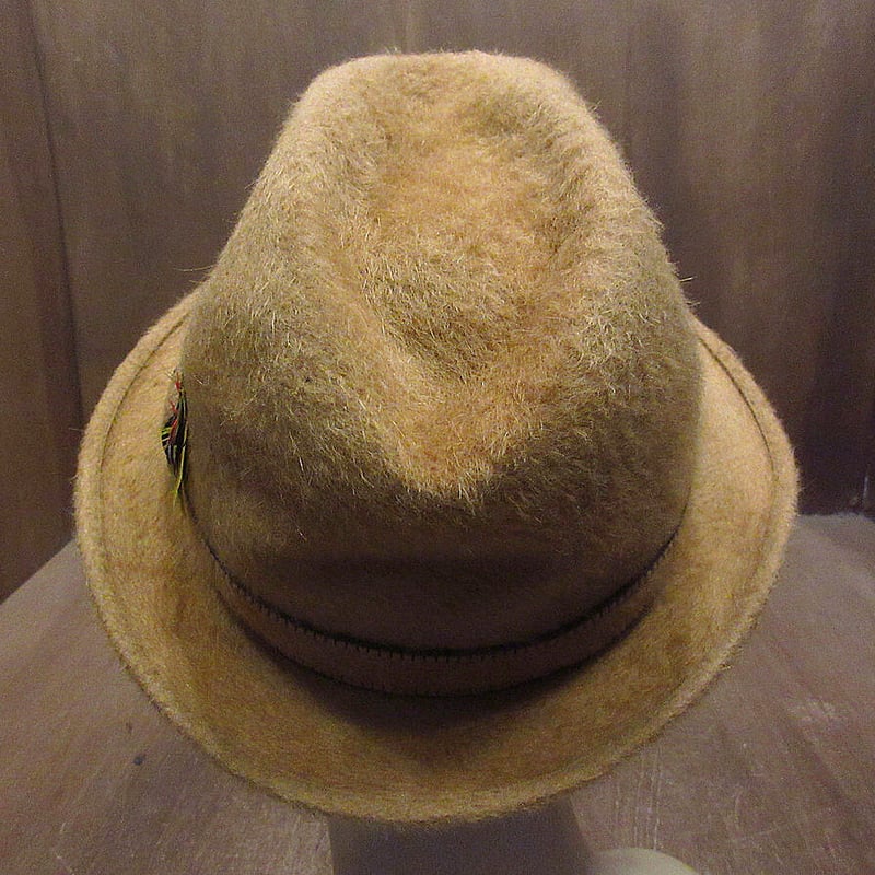 ビンテージ70's○STETSON 3X BEAVERフェドラハットベージュ6 7/8○220