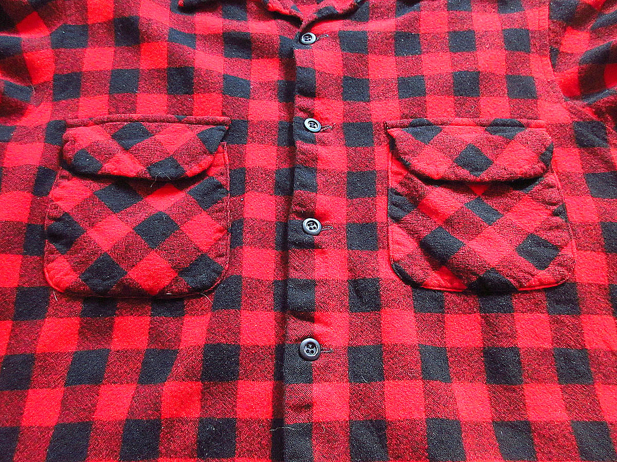 ビンテージ70's○PENDLETONバッファローチェックウールループカラー