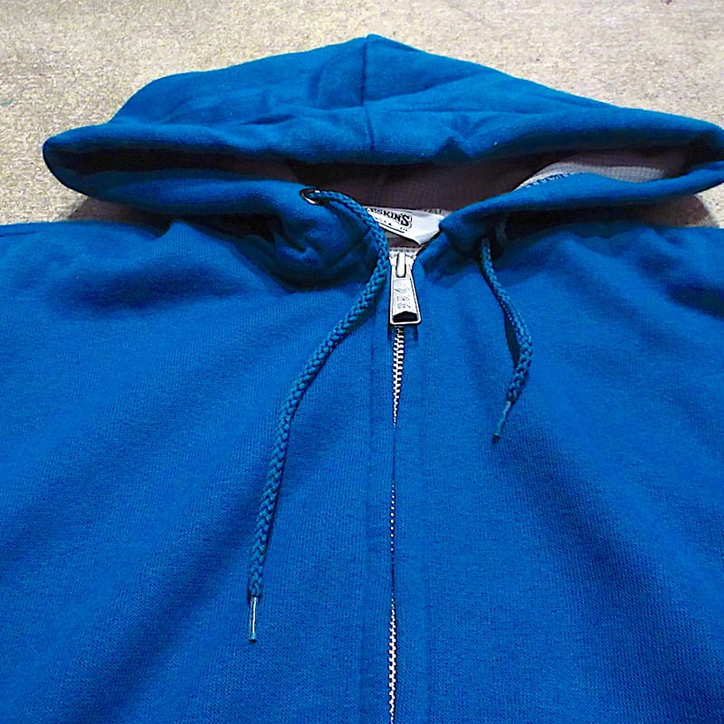 ビンテージ90's○MULESKINSジップアップパーカターコイズブルーsize M