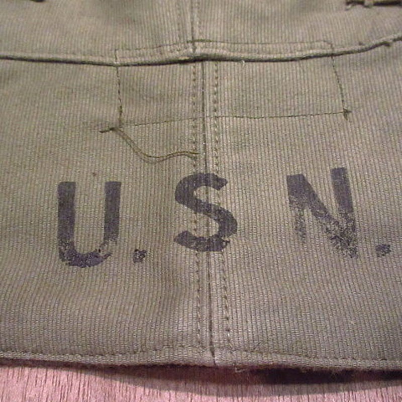 ビンテージ40's○U.S.NAVY N-1 NXsxデッキキャップ7 1/2○200803n