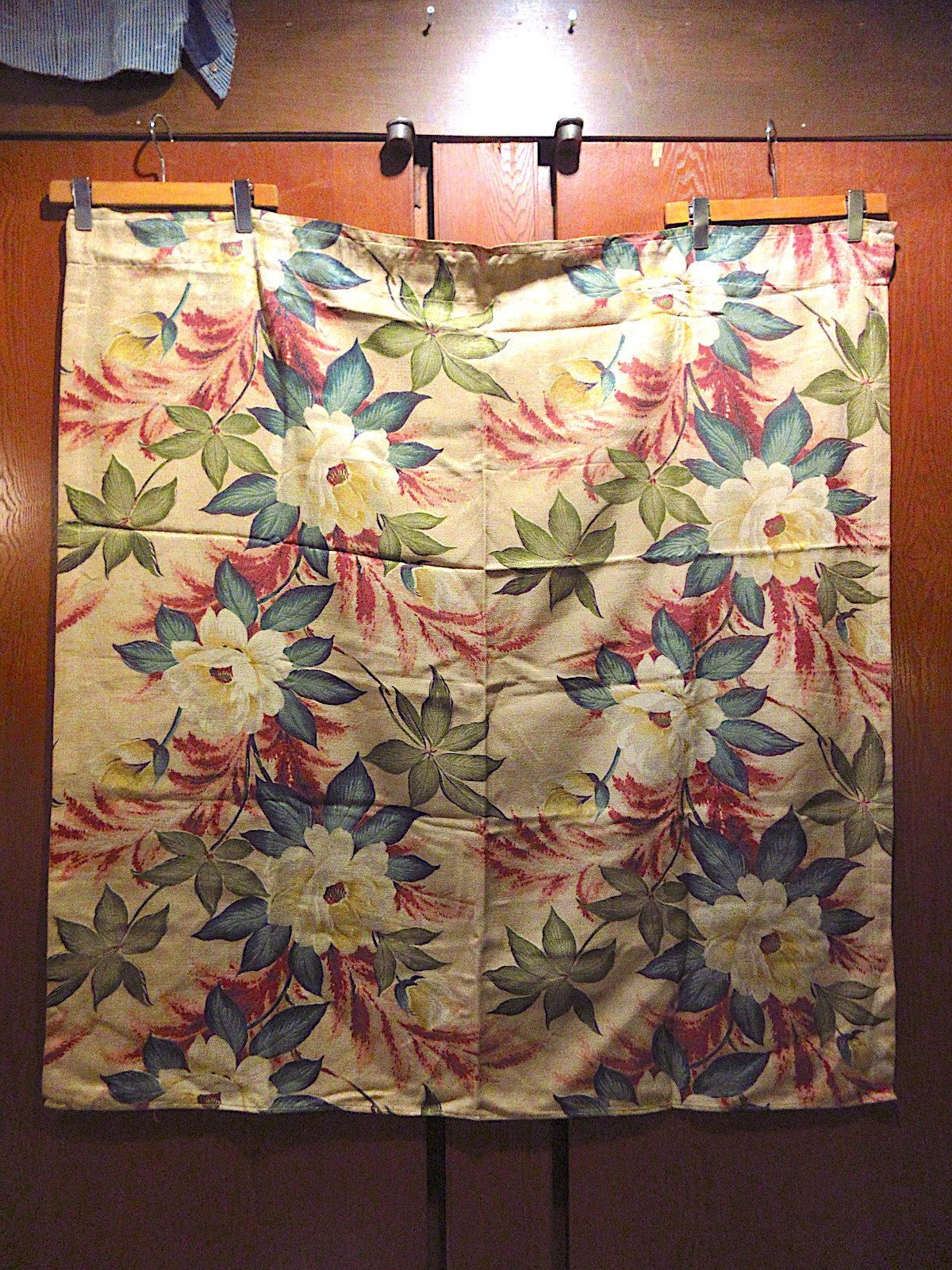 ビンテージ~40's○花柄カーテンsize 約114cm × 約108cm ビンテージ~40's○花柄カーテンsize 約114cm × 約108cm