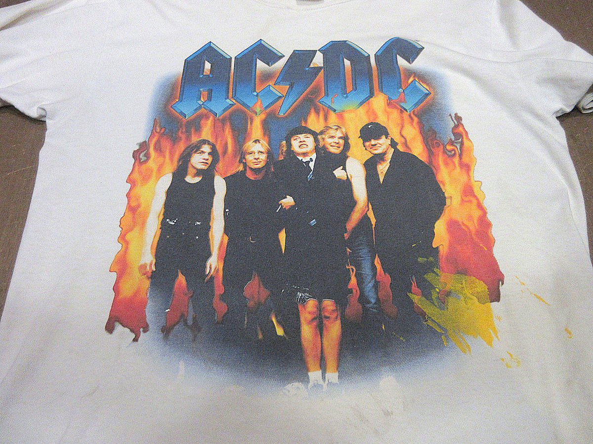 ビンテージ2000's○AC/DC 2000年ワールドツアーTシャツ白size L○25052