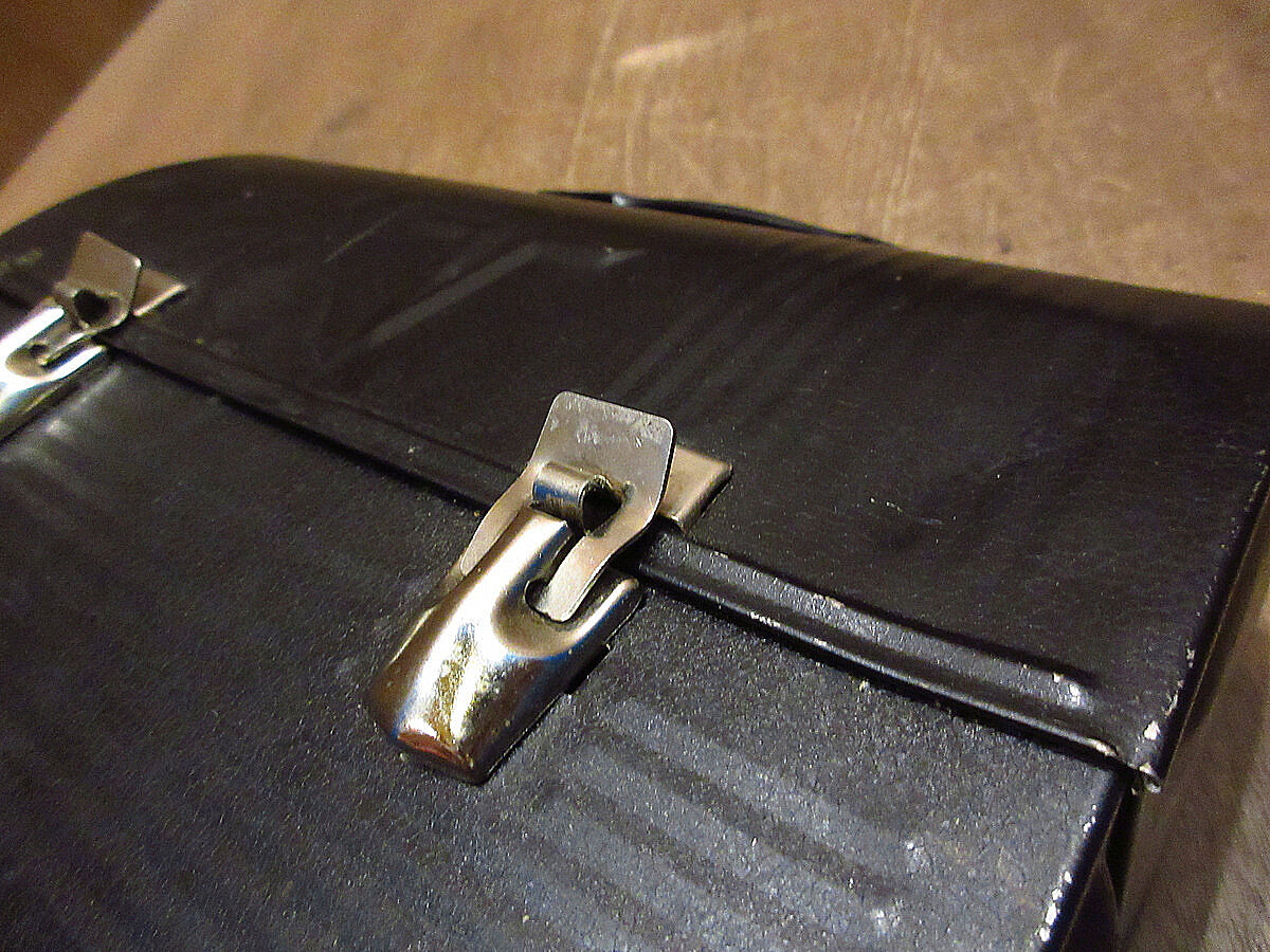 ビンテージ○Thermosメタルランチボックス黒○210411n5-bxs サーモス