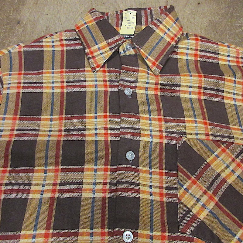ビンテージ70's○DEADSTOCK Searsチェックプリントネルシャツ ビンテージ70's○DEADSTOCK Searsチェックプリントネルシャツ