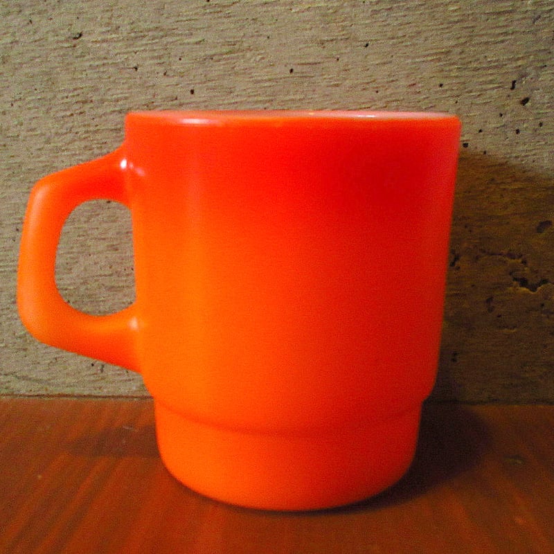 Fire King○スタッキングマグオレンジ○240122k8-frkファイヤーキング