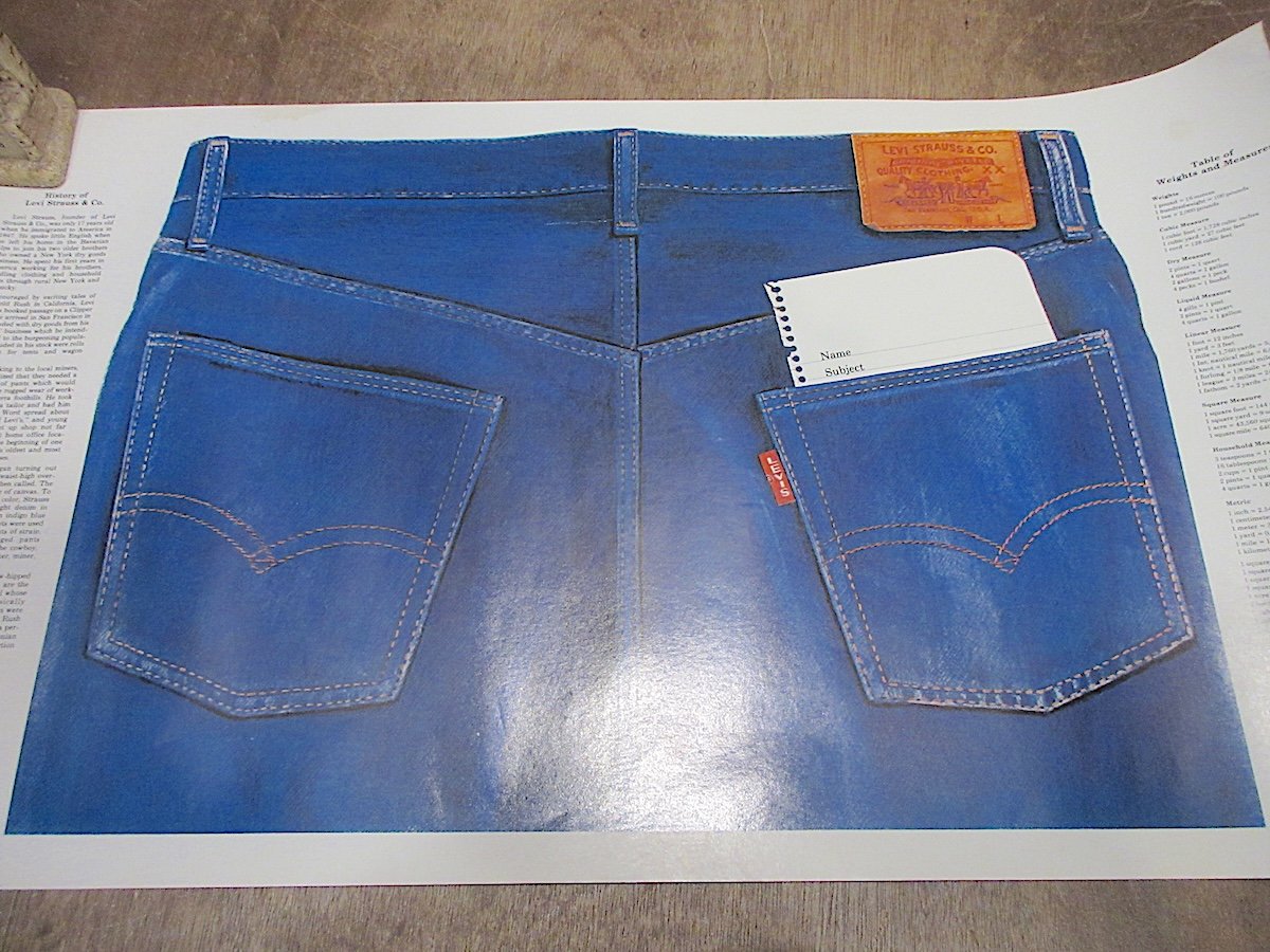 ビンテージ70's○Levi's BIG E 501アドバタイジングポスターA○260225z