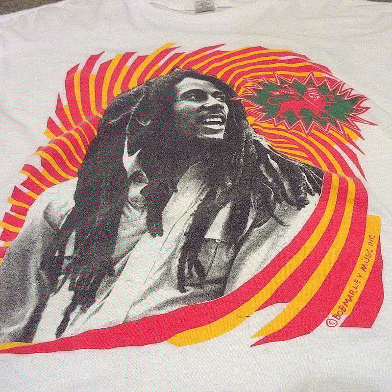 ビンテージ80's○Bob MarleyレゲエプリントTシャツ白size XL○210727s