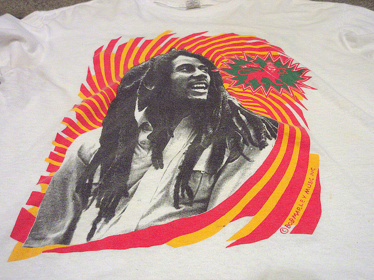 ビンテージ80's○Bob MarleyレゲエプリントTシャツ白size XL ビンテージ80's○Bob MarleyレゲエプリントTシャツ白size XL