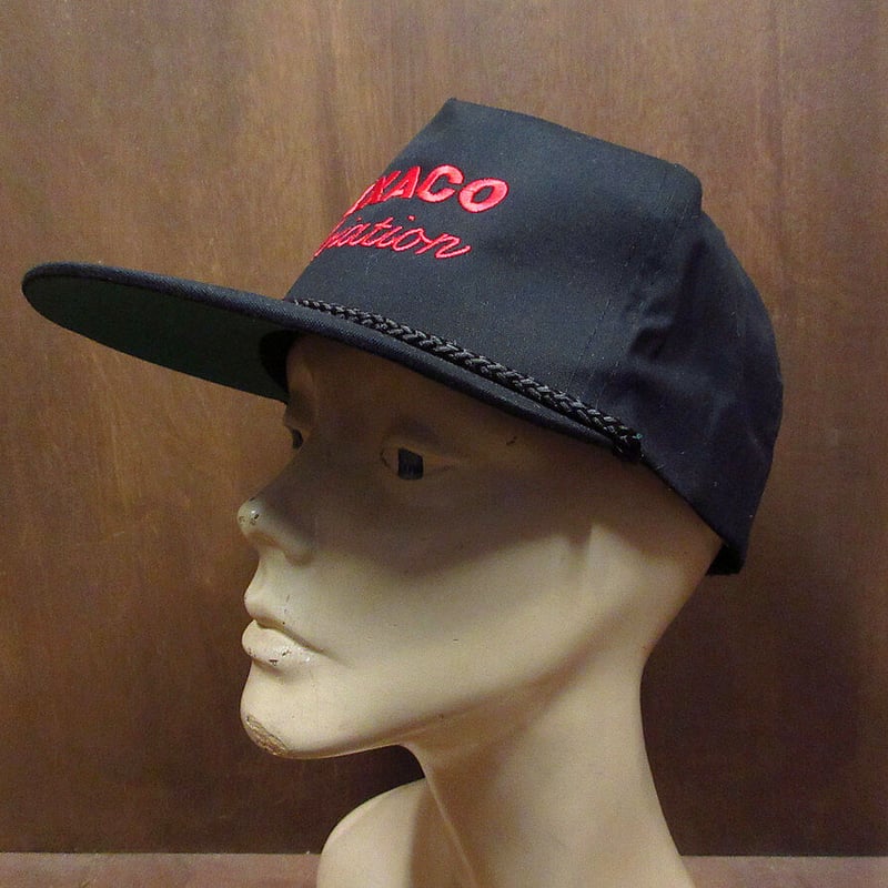 ビンテージ90's○DEADSTOCK TEXACOスナップバックキャップ黒