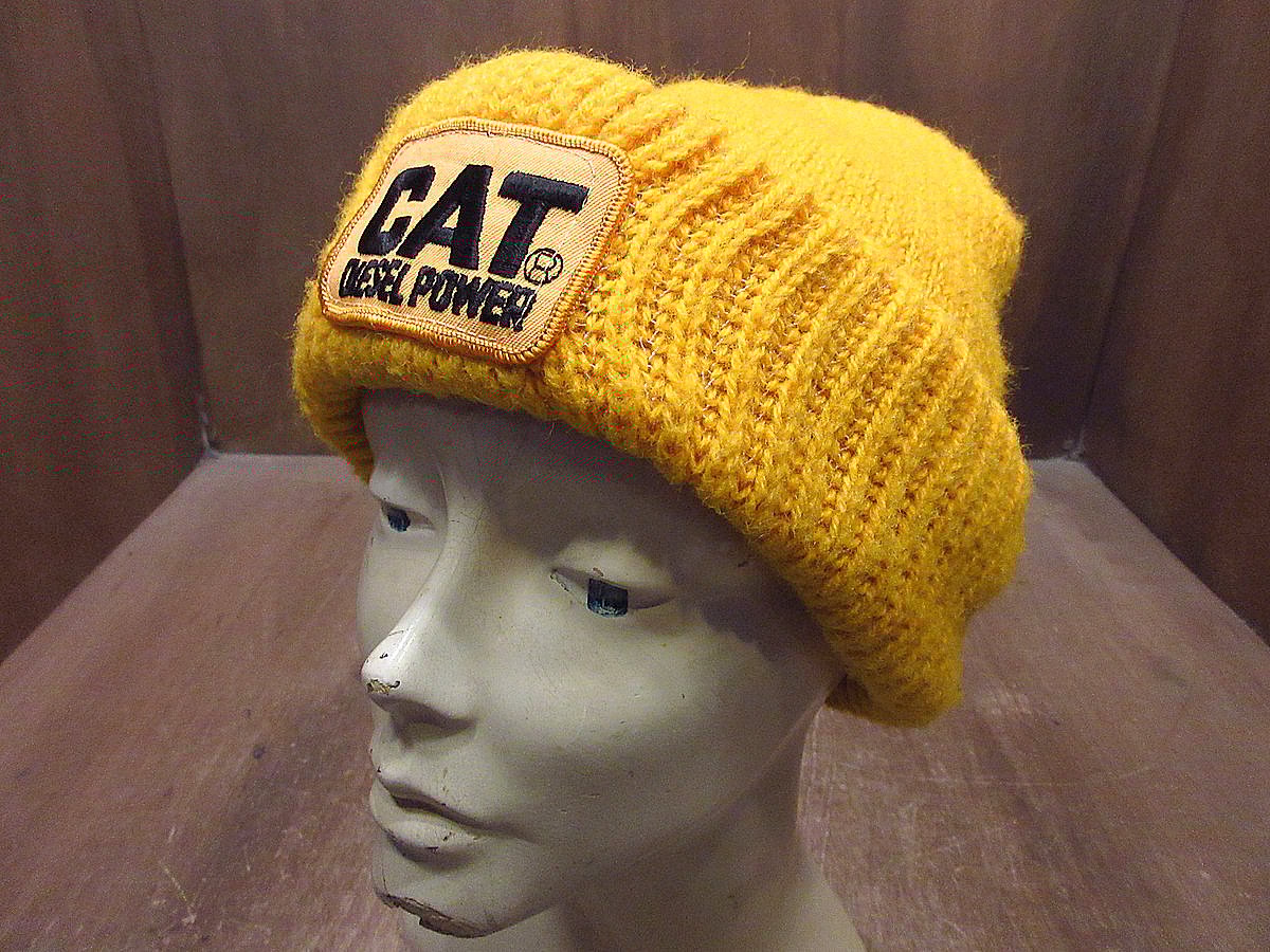 ニット帽 セット売り ビンテージ70's80's○CATウールニット帽黄○231216i2-m-cp-knt