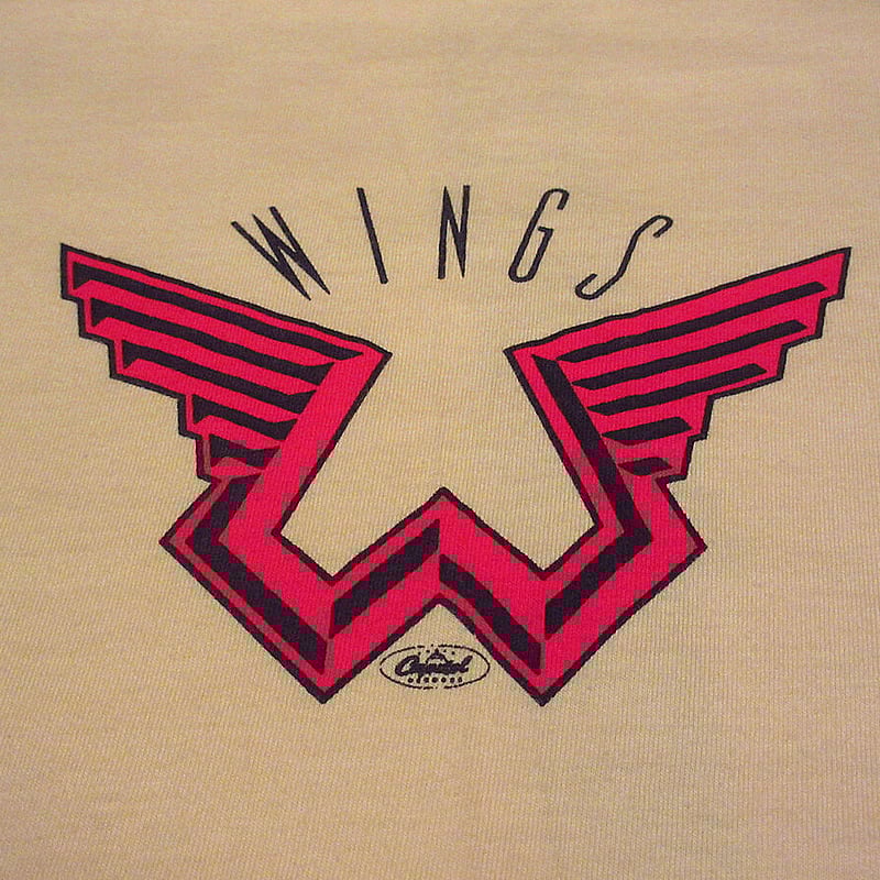 ビンテージ70's○WINGSロゴ両面プリントTシャツ黄○220612i1-m