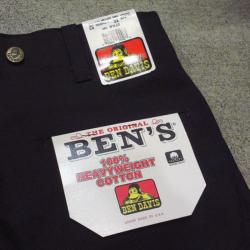 ビンテージ90's○DEADSTOCK BEN DAVISサスペンダーボタン付き