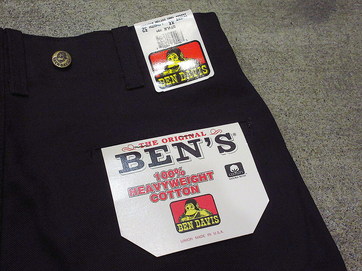 ビンテージ90's○DEADSTOCK BEN DAVISサスペンダーボタン付き