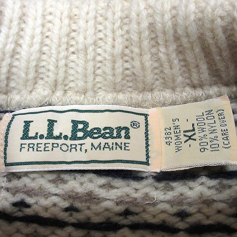 ビンテージ80's○L.L.Beanバーズアイウールニットカーディガン ビンテージ80's○L.L.Beanバーズアイウールニットカーディガン