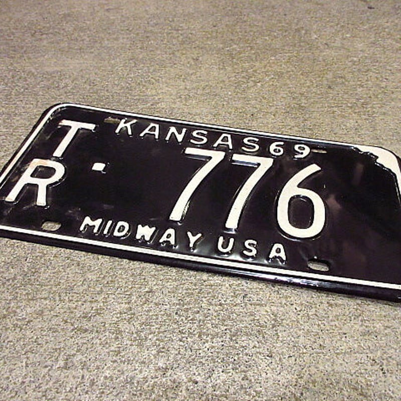 ビンテージ60's○KANSAS 1969ナンバープレート○210205f9-otclctカン