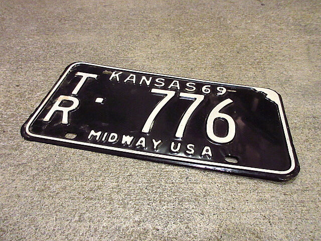 ビンテージ60's○KANSAS 1969ナンバープレート○210205f9-otclctカン
