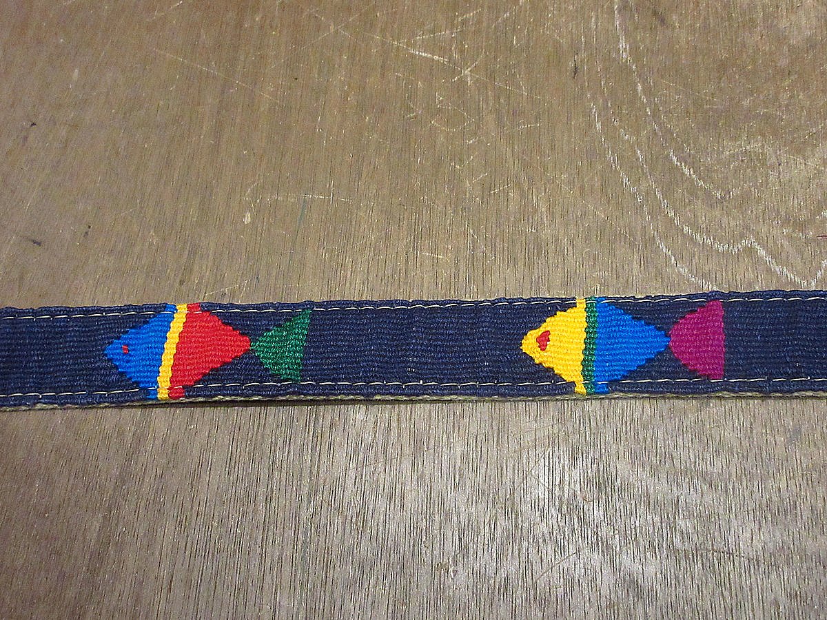 ビンテージ○a tail we could wag魚グアテマラレザーベルトsize