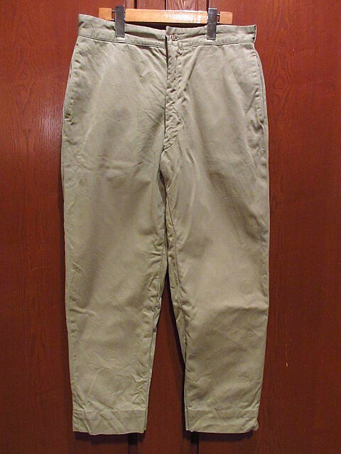 アメリカ軍　チノ　トラウザーズ　60s チノパン　実物　ビンテージ　W32 WAIPER.inc フランス軍 1950〜60年代 M-52 ヴィンテージ