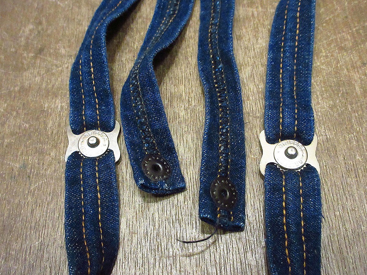 ビンテージ40's50's○オーバーオール用デニムショルダーストラップ3点