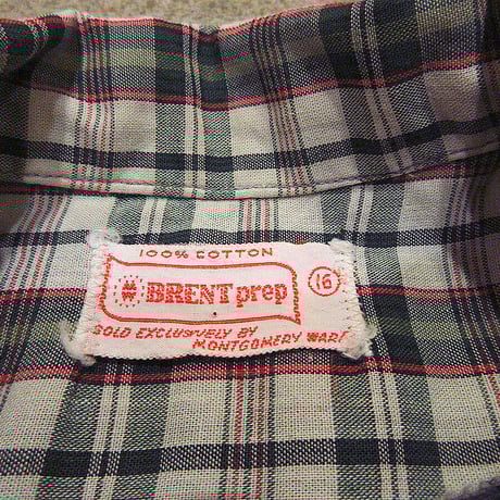 ビンテージ60’s●BRENT prepボーイズコットンチェックボタンダウンシャツsize 16●210606s10-k-sssh 1960s古着子供服BDシャツ