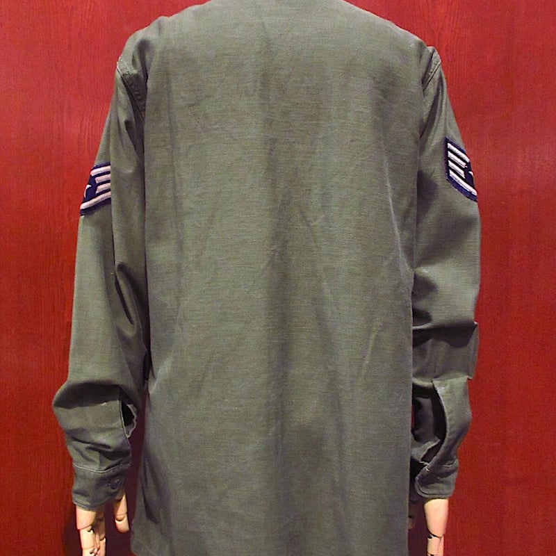 ビンテージ60's○USAF長袖ユーティリティシャツオリーブグリーンsize