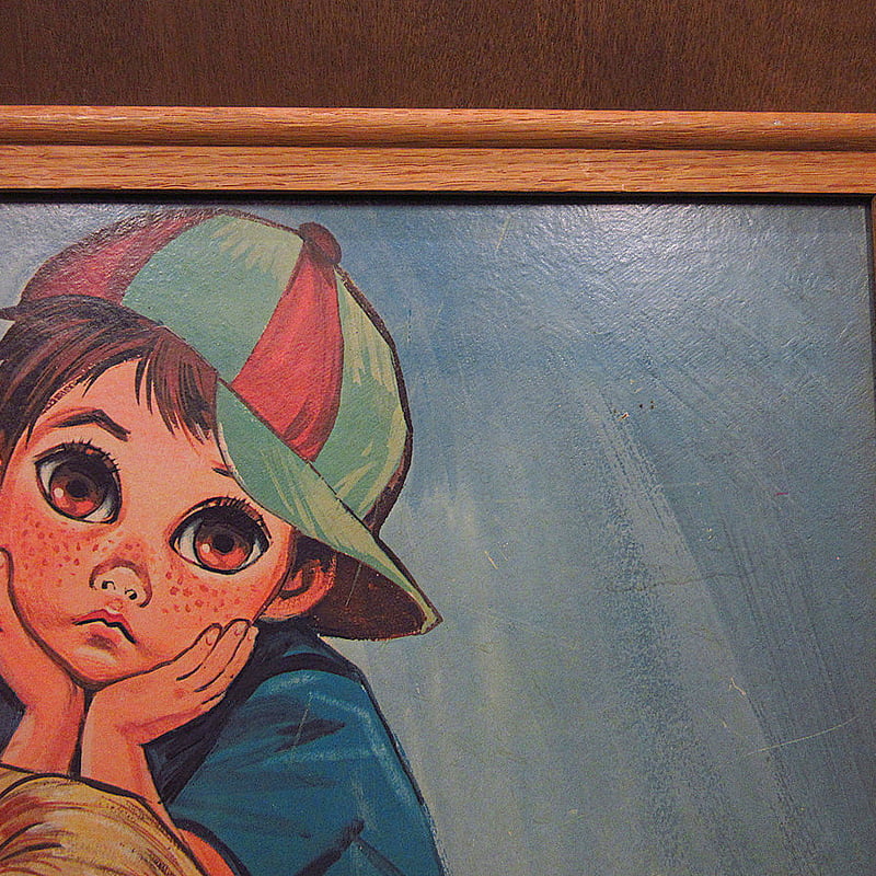 ビンテージ60's70's○EVEビッグアイアート壁掛け○240319j4-sign ビンテージ60's70's○EVEビッグアイアート壁掛け○240319j4-sign