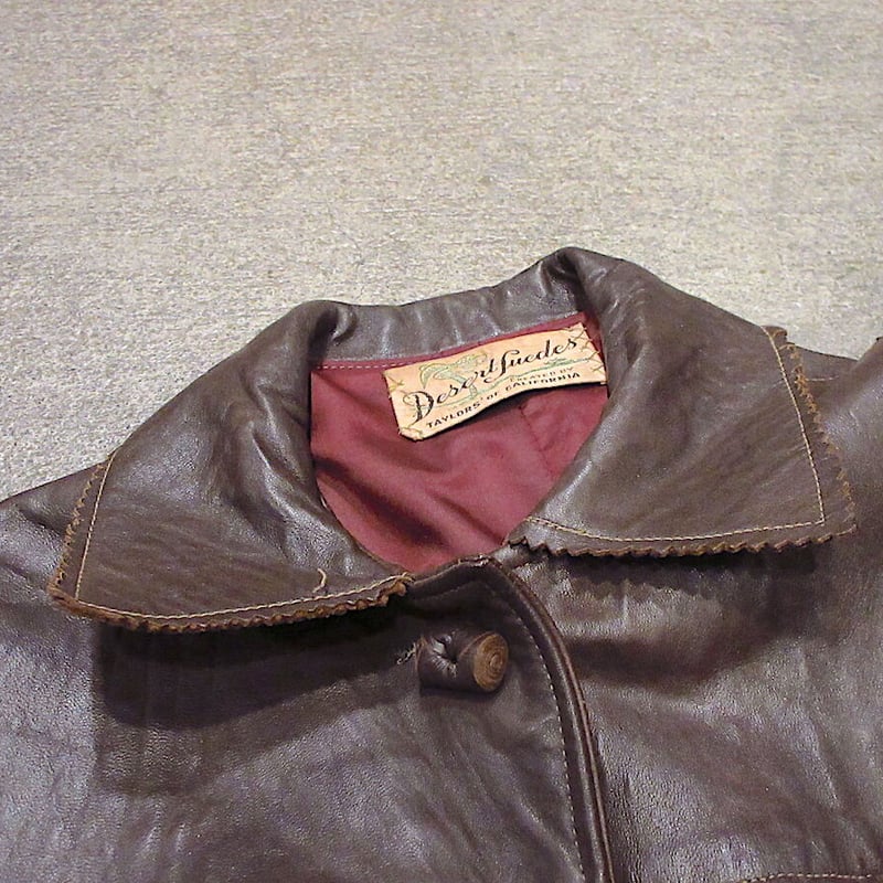 ビンテージ50's○Desert Suedesレディースレザージャケット茶