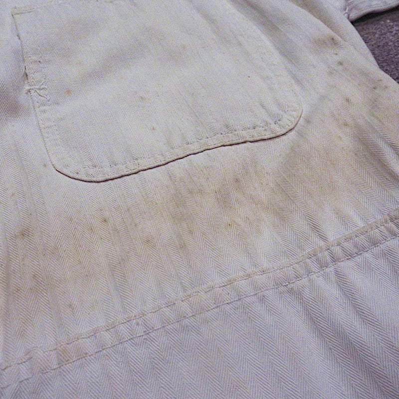 ビンテージ40's○HBTオールインワン白○250519m4-m-allつなぎ