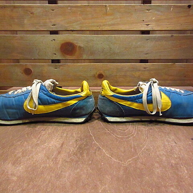 ビンテージ70's○NIKEワッフルトレーナー青×黄○200906n6-m-snk-29cm