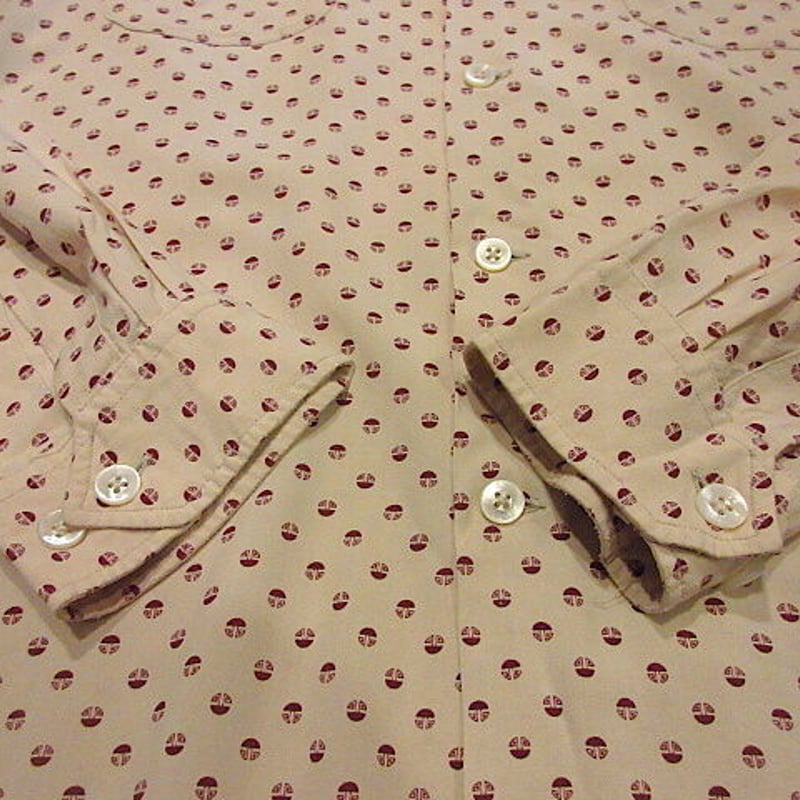 50s アトミック 織柄 レーヨン ループカラー 長袖 シャツ ビンテージ