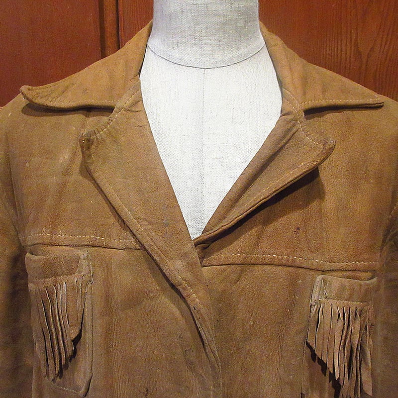 ビンテージ40's50's○Los Angeles Sportogsレディースフリンジヌバック