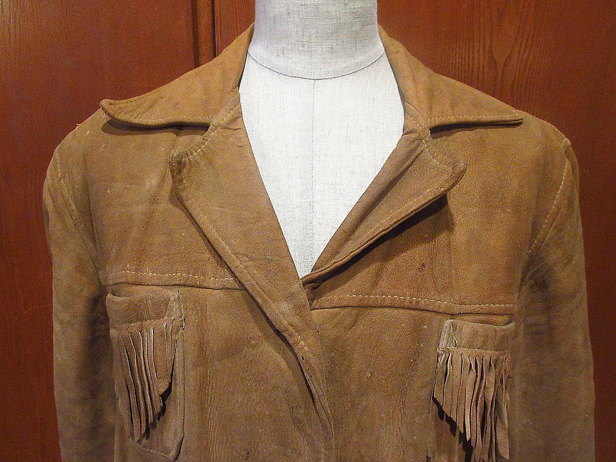 ビンテージ40's50's○Los Angeles Sportogsレディースフリンジヌバック