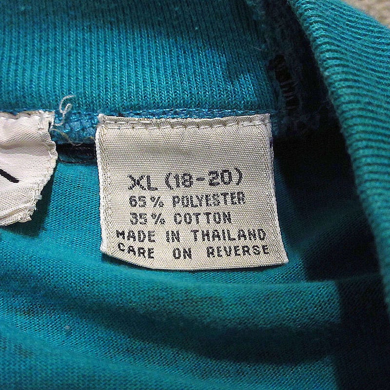 ビンテージ90's○WILD THUNDERボーダー×無地切り返しTシャツ緑×黒size